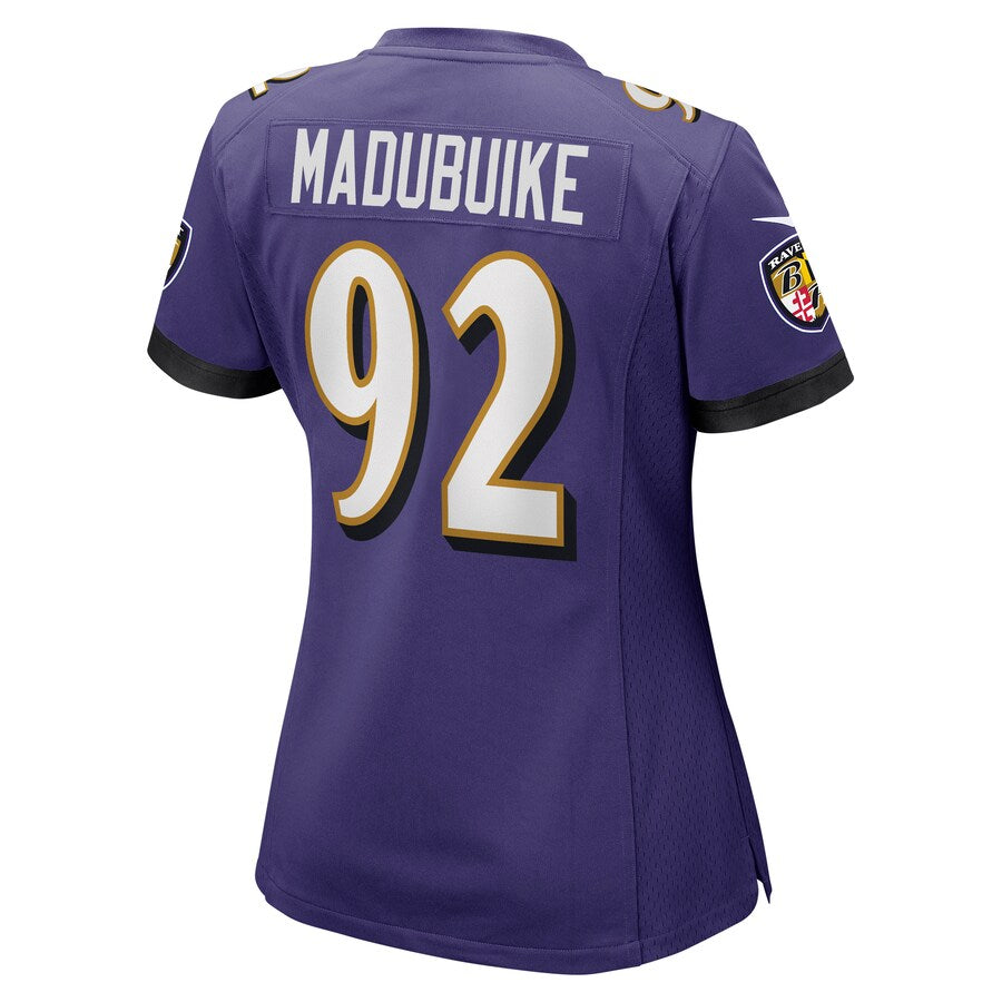 B.Ravens #92 Justin Madubuike Purple Game Jersey Stitched American Football Jerseys - Main View