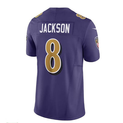 B.Ravens #8 Lamar Jackson Purple Vapor F.U.S.E. Limited Jersey Stitched American Football Jerseys - Main View