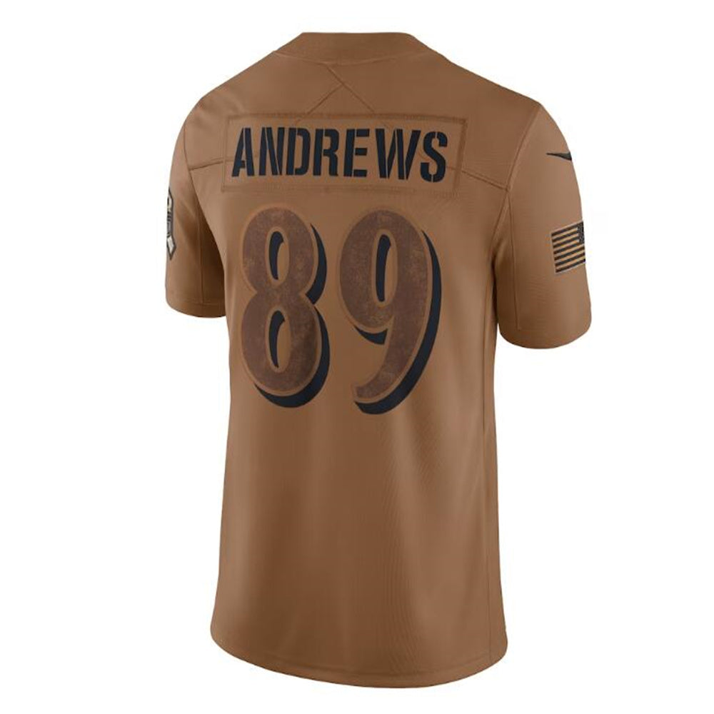 B.Ravens #89 Mark Andrews Brown 2023 Salute To Service Limited Jersey Stitched American Football Jerseys - Main View