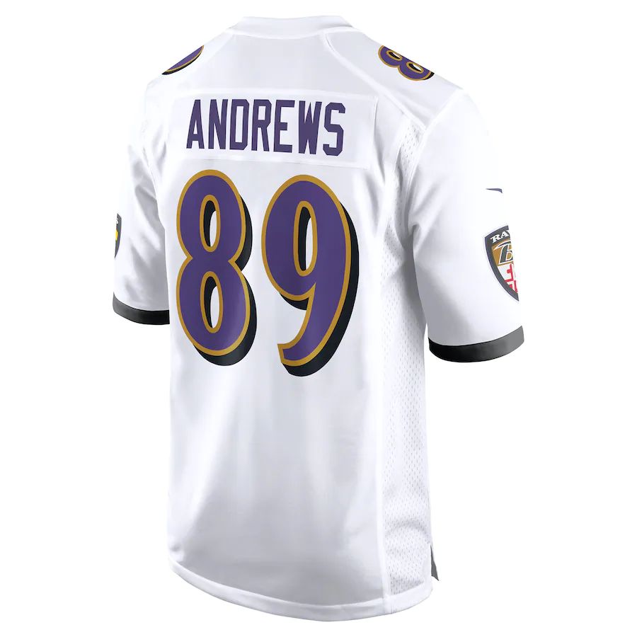 B.Ravens #89 Mark Andrews White Game Jersey Stitched American Football Jerseys - Main View
