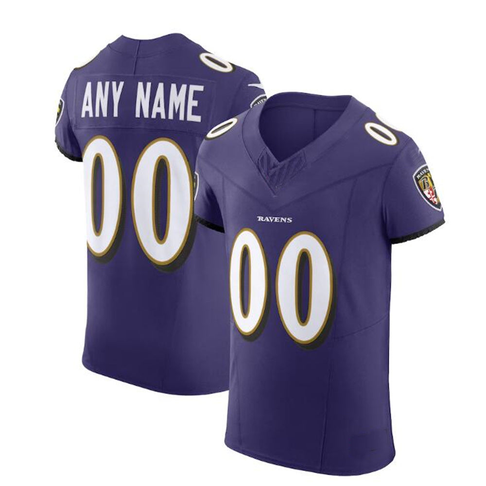 Custom B.Ravens Purple Vapor F.U.S.E. Elite Jersey Stitched American Football Jerseys - Main View