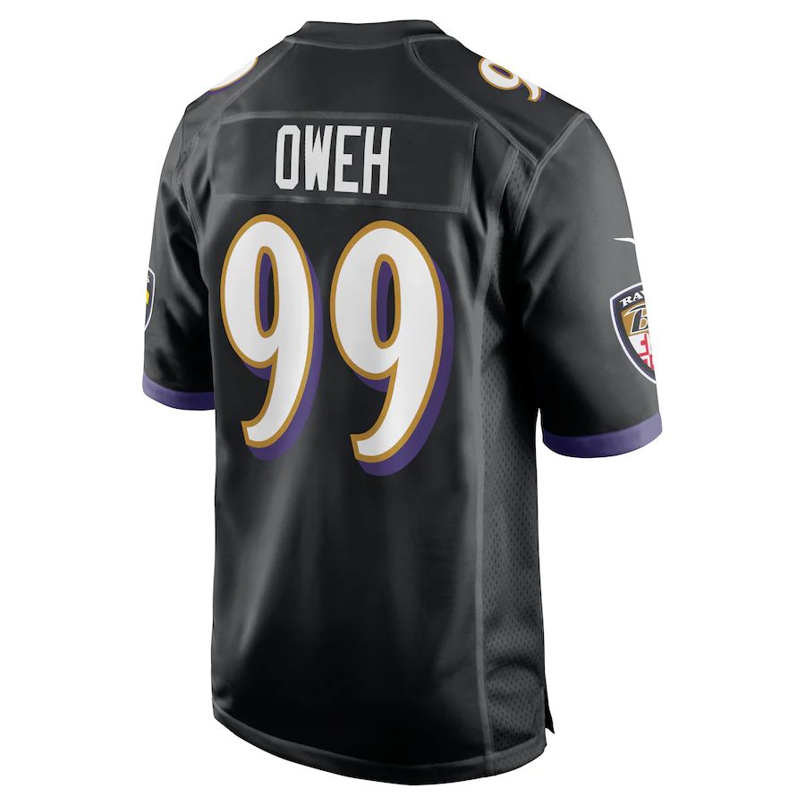 B.Ravens #99 Odafe Oweh Black Game Jersey Stitched American Football Jerseys - Main View