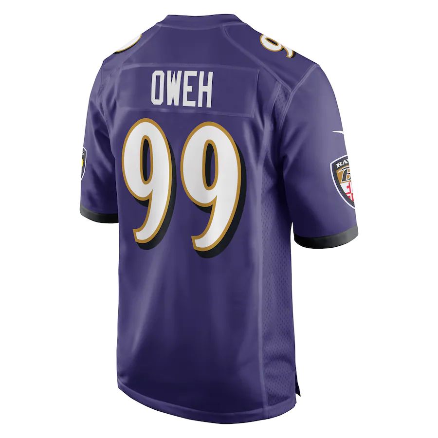 B.Ravens #99 Odafe Oweh Purple Game Jersey Stitched American Football Jerseys - Main View