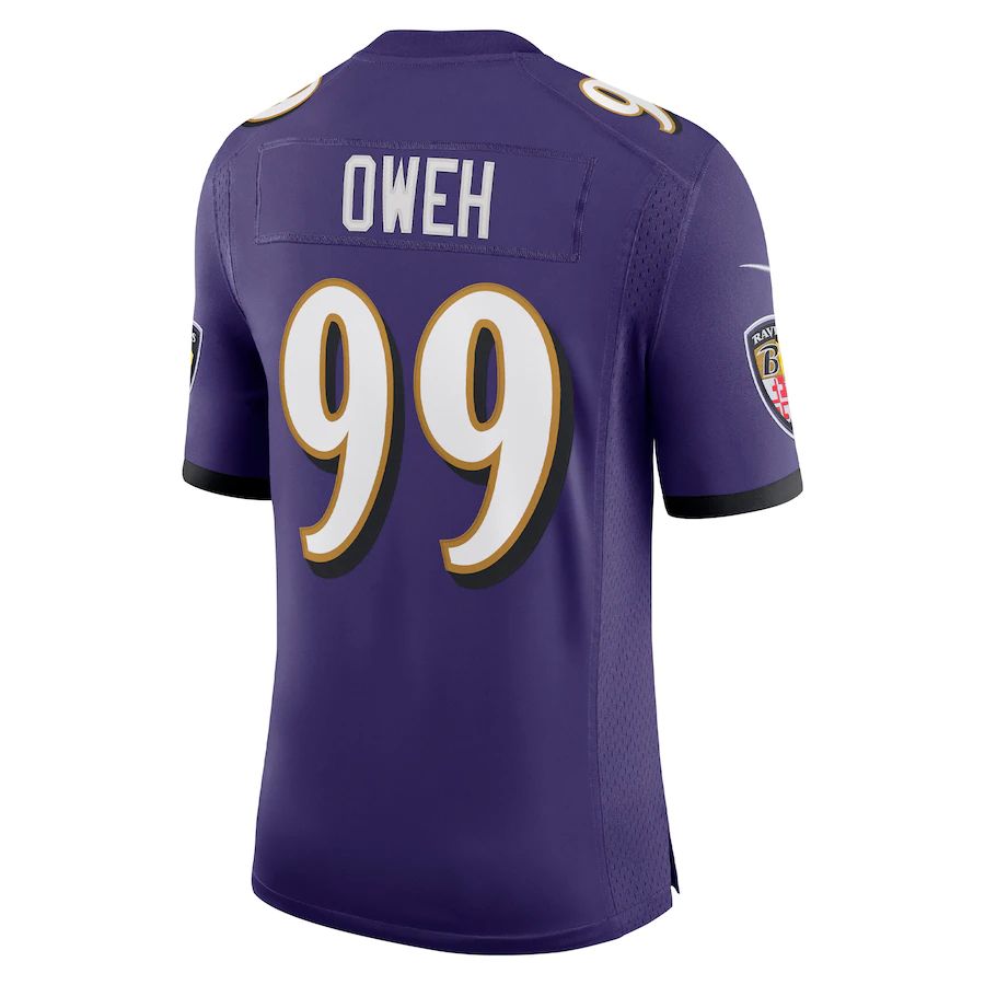 B.Ravens #99 Odafe Oweh Purple Vapor Limited Jersey Stitched American Football Jerseys - Main View