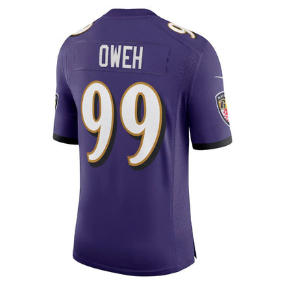B.Ravens #99 Odafe Oweh Purple Vapor Limited Jersey Stitched American Football Jerseys - Main View
