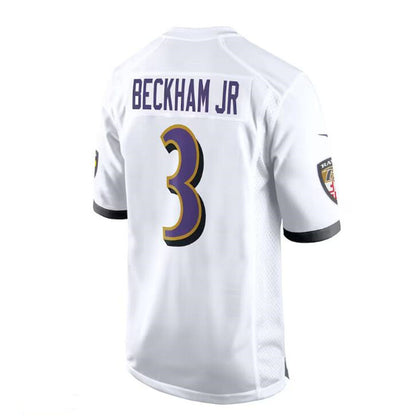 B.Ravens #3 Odell Beckham Jr. White Game Jersey Stitched American Football Jerseys view 3