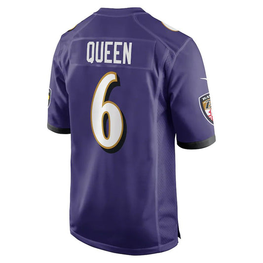 B.Ravens #6 Patrick Queen Purple Game Player Jersey Stitched American Football Jerseys - Main View