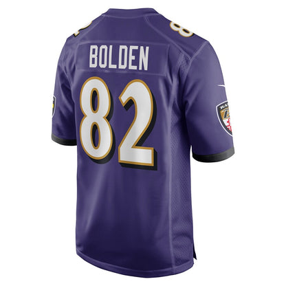 B.Ravens #82 Slade Bolden Purple Player Game Jersey Stitched American Football Jerseys - Main View