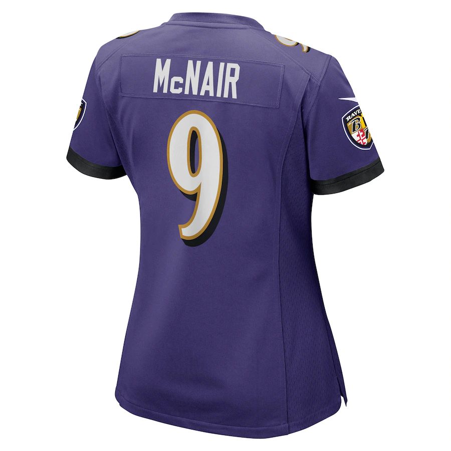 B.Ravens #9 Steve McNair Purple Game Retired Player Jersey Stitched American Football Jerseys - Main View