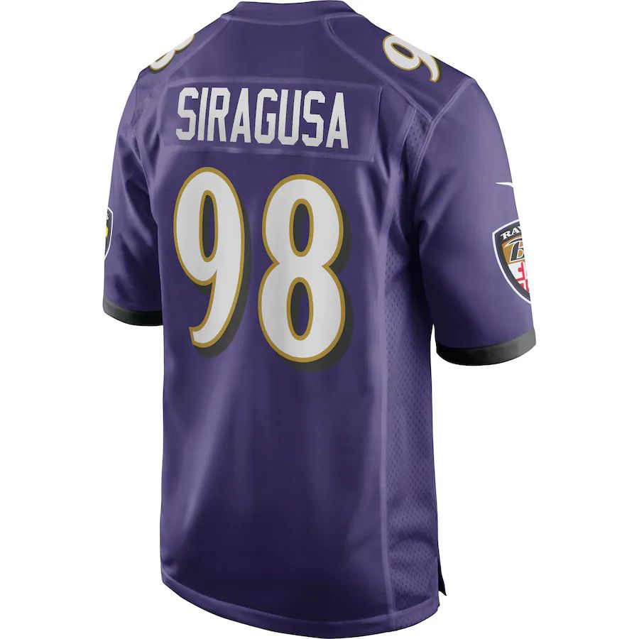 B.Ravens #98 Tony Siragusa Purple Game Retired Player Jersey Stitched American Football Jerseys - Main View