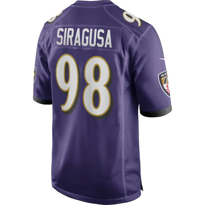 B.Ravens #98 Tony Siragusa Purple Game Retired Player Jersey Stitched American Football Jerseys - Main View