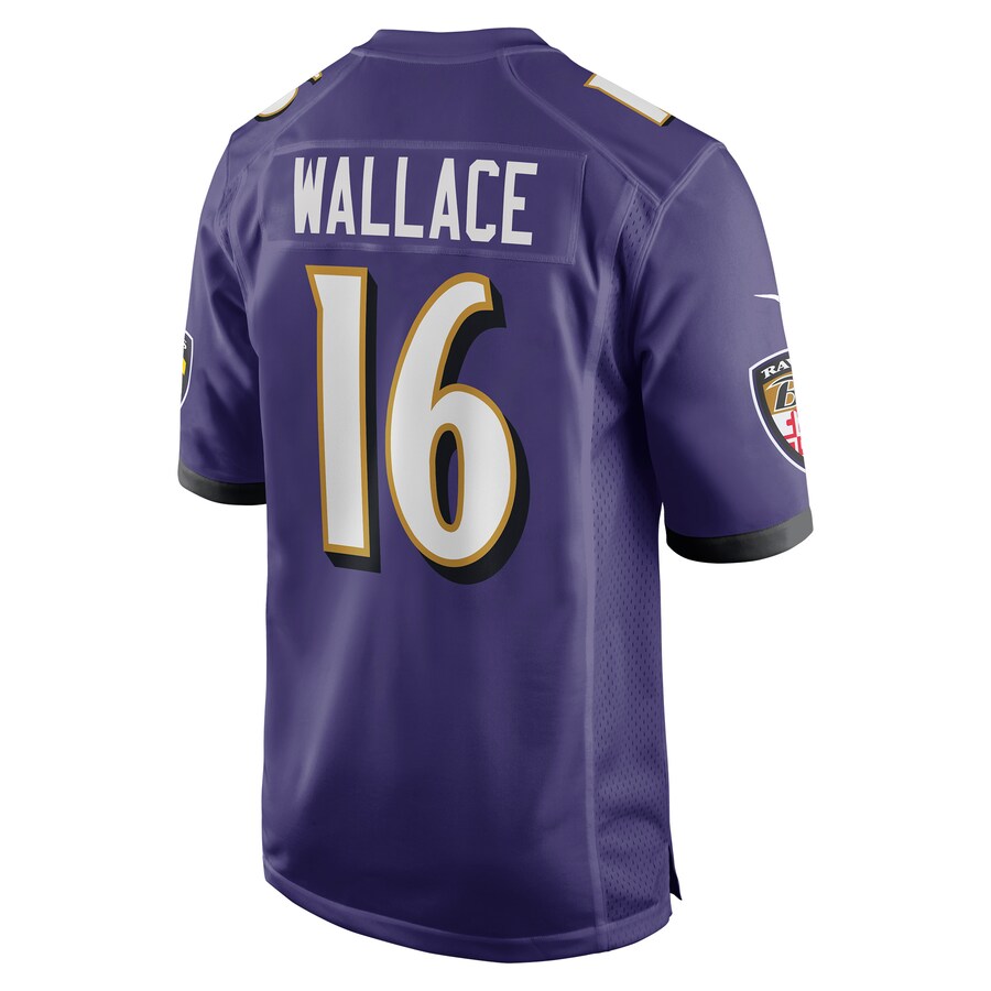 B.Ravens #16 Tylan Wallace Purple Game Jersey Stitched American Football Jerseys - Main View
