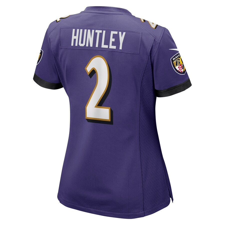 B.Ravens #2 Tyler Huntley Purple Game Jersey Stitched American Football Jerseys - Main View
