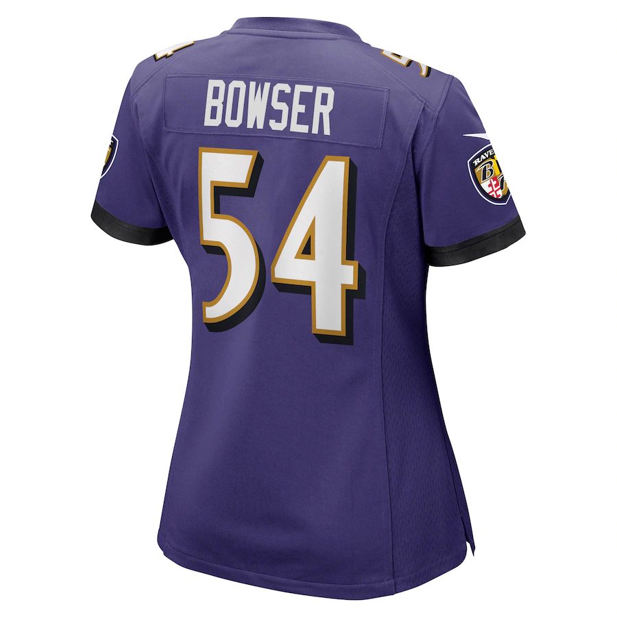 B.Ravens #54 Tyus Bowser Purple Game Jersey Stitched American Football Jerseys - Main View