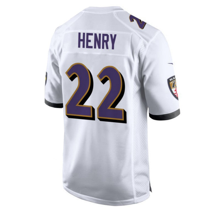 B.Ravens #22 Derrick Henry Game Player Jersey - White Stitched American Football Jerseys - Main View