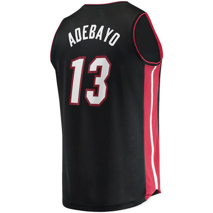 M.Heat #13 Bam Adebayo  Fanatics Branded 2022-23 Fast Break Replica Jersey Icon Edition Black Stitched American Basketball Jersey - Main View