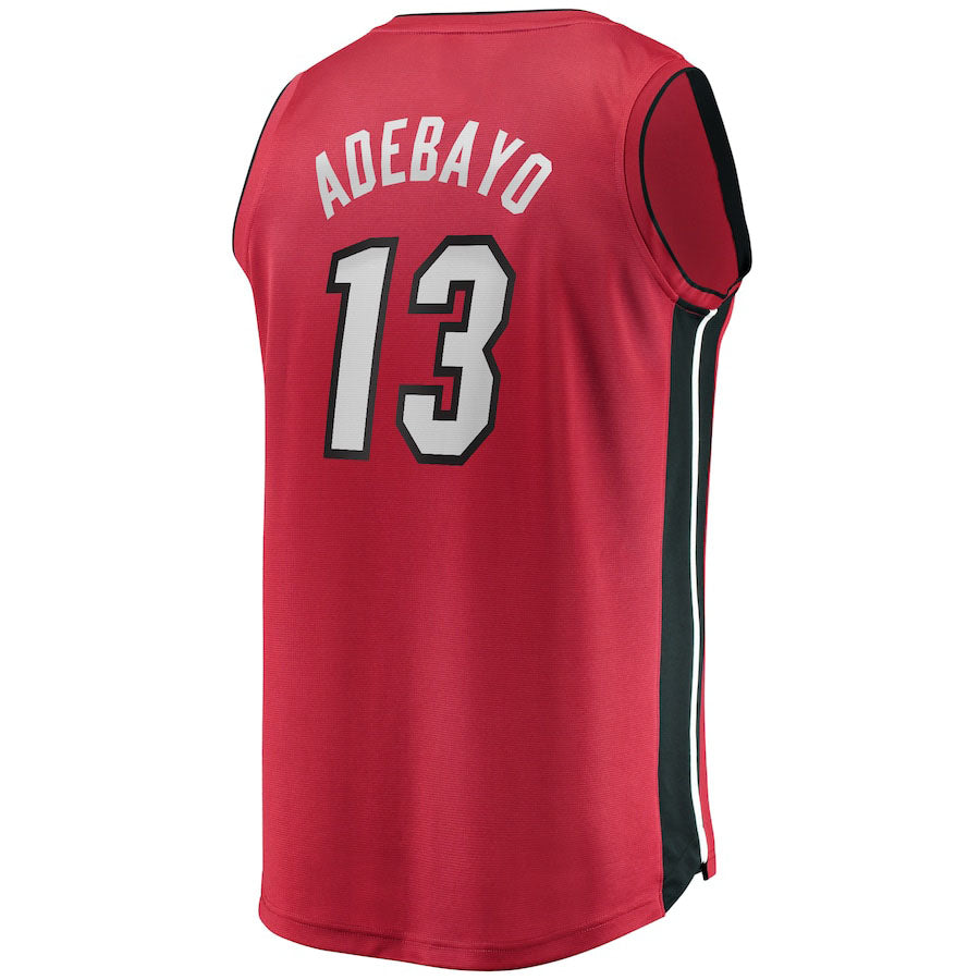 M.Heat #13 Bam Adebayo Fanatics Branded 2022-23 Fast Break Replica Jersey  Red Statement Edition Stitched American Basketball Jersey - Main View