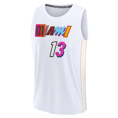 M.Heat #13 Bam Adebayo Fanatics Branded 2022-23 Fastbreak Jersey City Edition White Stitched American Basketball Jersey - Main View