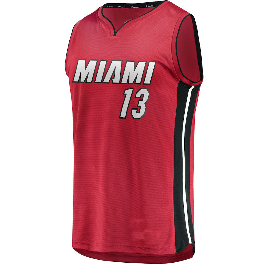 M.Heat #13 Bam Adebayo Fanatics BrandedFast Break Player Jersey Statement Edition Maroon Stitched American Basketball Jersey - Main View