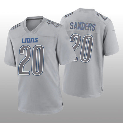 D.Lions #20 Barry Sanders Gray Game Atmosphere Retired Player Jersey American Football Jerseys - Main View