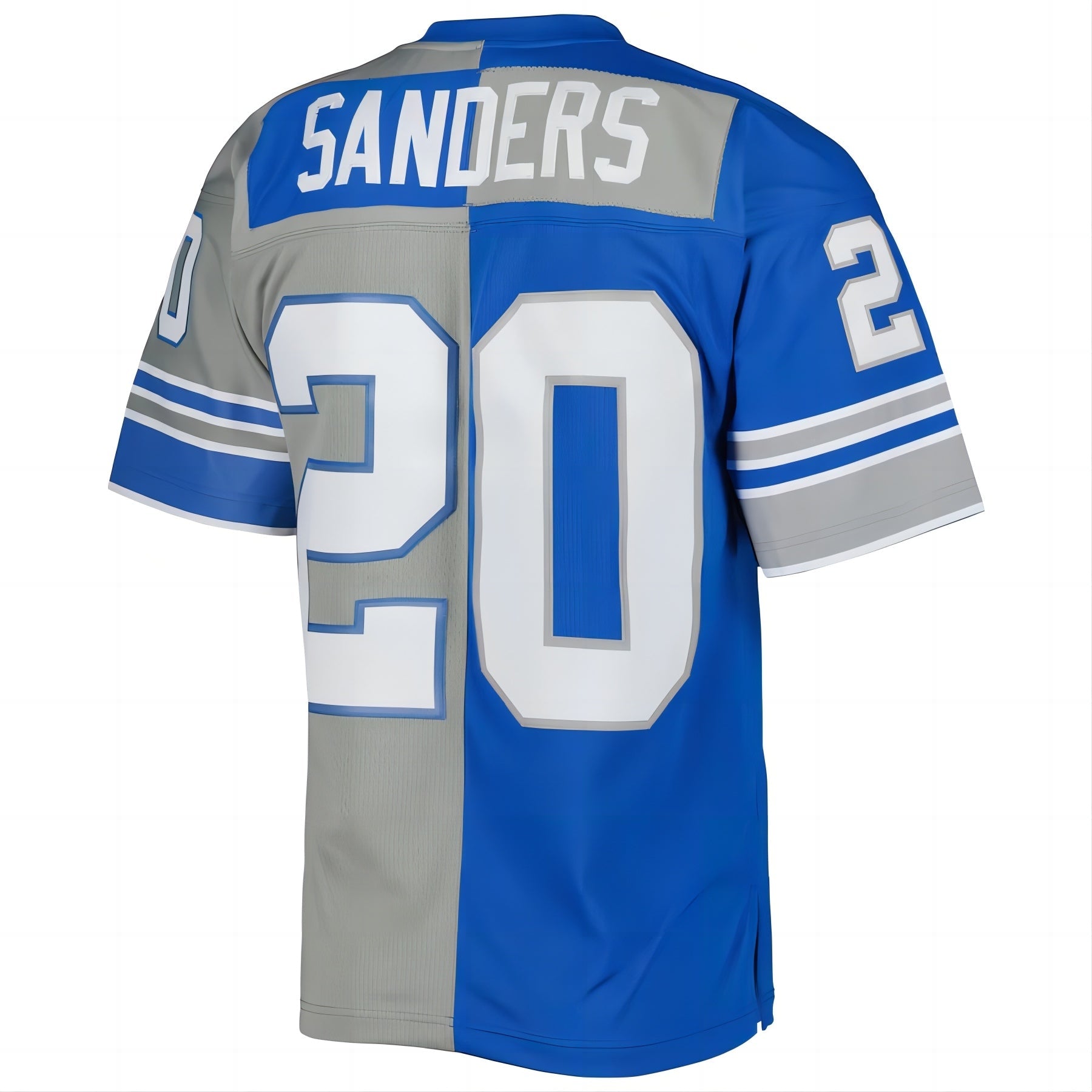 D.Lions #20 Barry Sanders Mitchell & Ness 1996 Split Legacy Replica Jersey SilverBlue Stitched American Football Jerseys - Main View