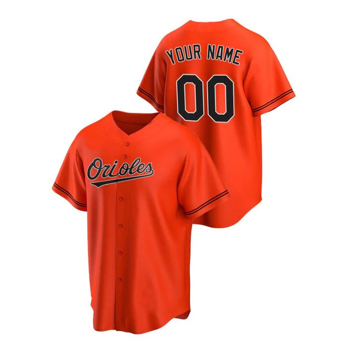 Baseball Jerseys Custom Baltimore Orioles Orange Jersey Men Youth Women Stitched - Main View