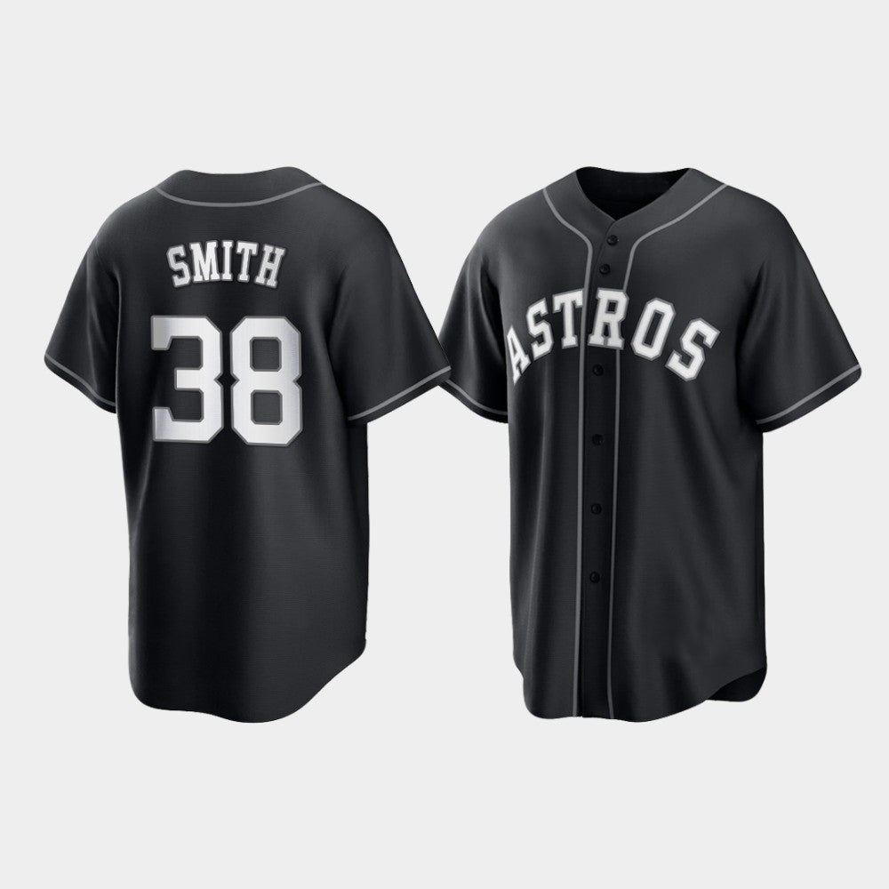 Baseball Houston Astros Joe Smith 2021 All Black Fashion Jersey - Main View