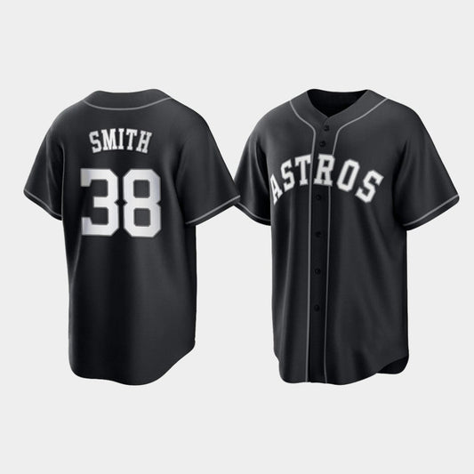 Baseball Houston Astros Joe Smith 2021 All Black Fashion Jersey - Main View