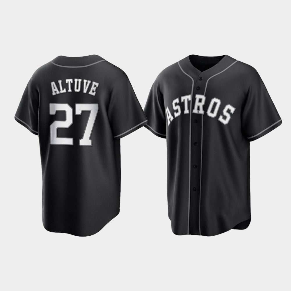 Baseball Houston Astros Jose Altuve 2021 All Black Fashion Jersey - Main View