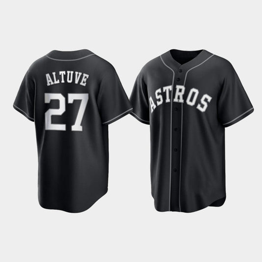 Baseball Houston Astros Jose Altuve 2021 All Black Fashion Jersey - Main View