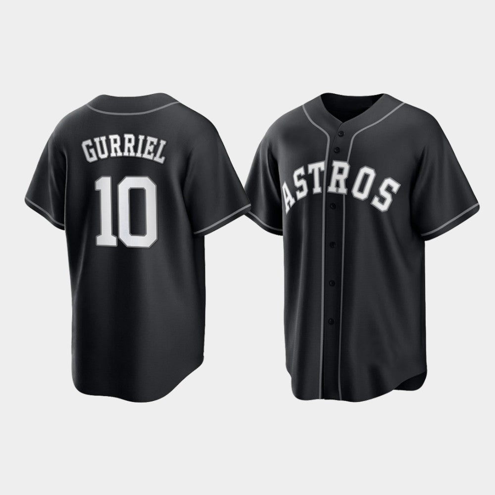 Baseball Houston Astros Yuli Gurriel 2021 All Black Fashion Jersey - Main View