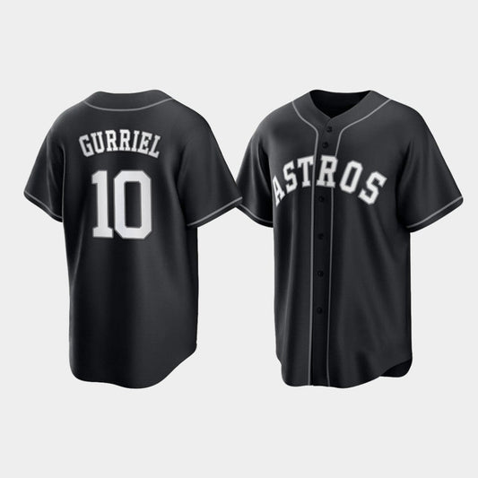 Baseball Houston Astros Yuli Gurriel 2021 All Black Fashion Jersey - Main View
