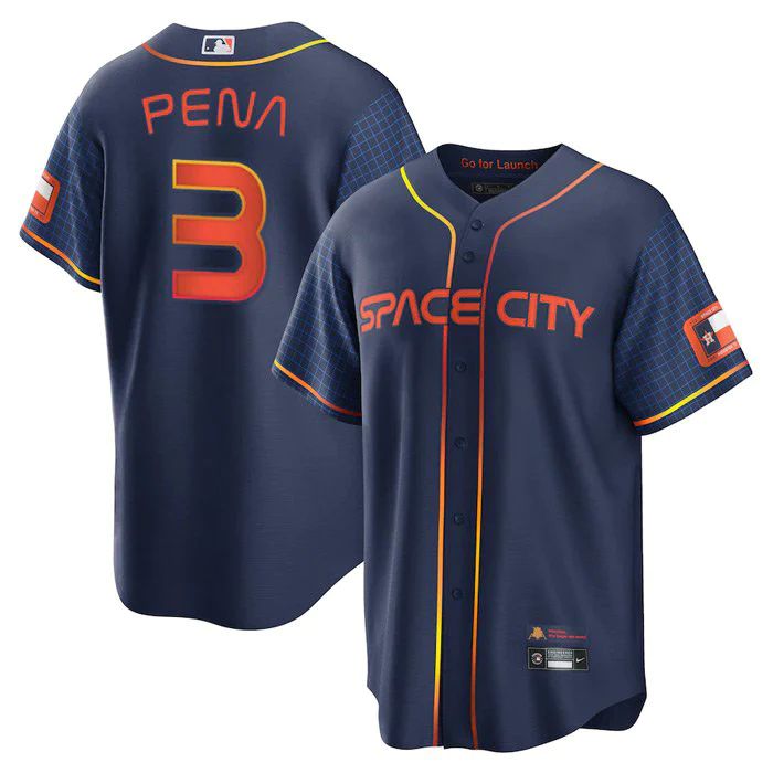 Baseball Jerseys New Houston Astros 3 Jeremy Pena Navy Stitched 2022 Space City Connect Jerseys - Main View