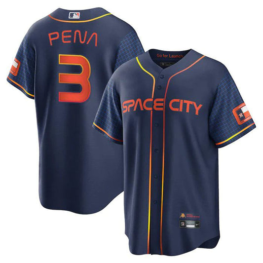 Baseball Jerseys New Houston Astros 3 Jeremy Pena Navy Stitched 2022 Space City Connect Jerseys - Main View