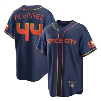 Baseball Jerseys New Houston Astros #44 Yordan Alvarez Navy Stitched 2022 Space City Connect Jerseys - Main View