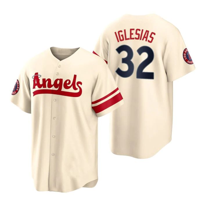 Baseball Jerseys Los Angeles Angels #32 Raisel Iglesias Cream Stitched 2022 City Connect Jersey Men Youth Women - Main View