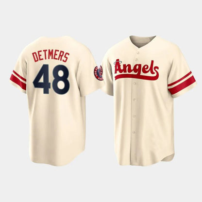 Baseball Jerseys Los Angeles Angels #48 Reid Detmers Cream Stitched 2022 City Connect Jersey Men Youth Women - Main View