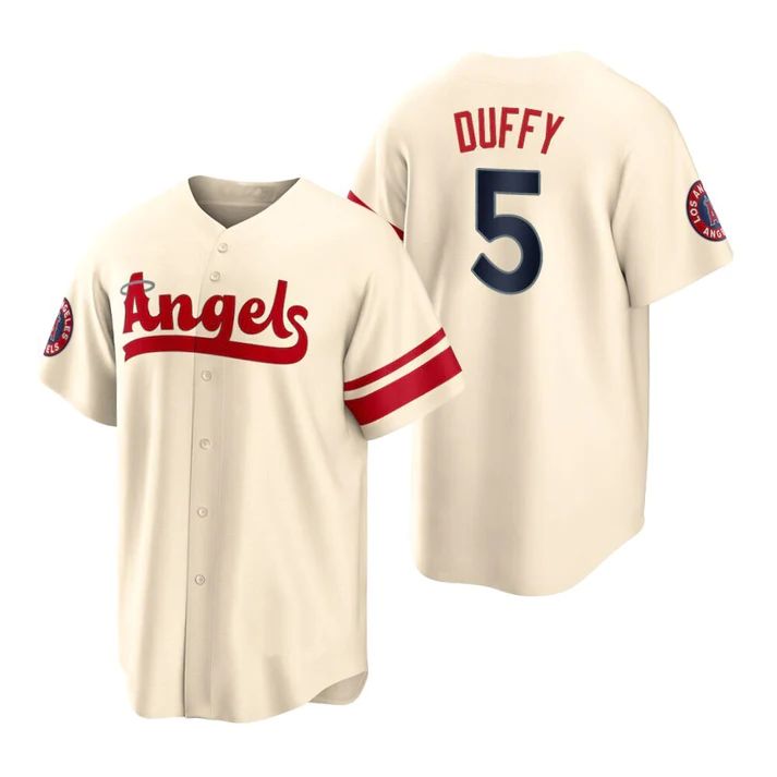 Baseball Jerseys Los Angeles Angels #5 Matt Duffy Cream Stitched 2022 City Connect Jersey Men Youth Women - Main View