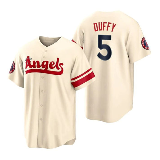 Baseball Jerseys Los Angeles Angels #5 Matt Duffy Cream Stitched 2022 City Connect Jersey Men Youth Women - Main View