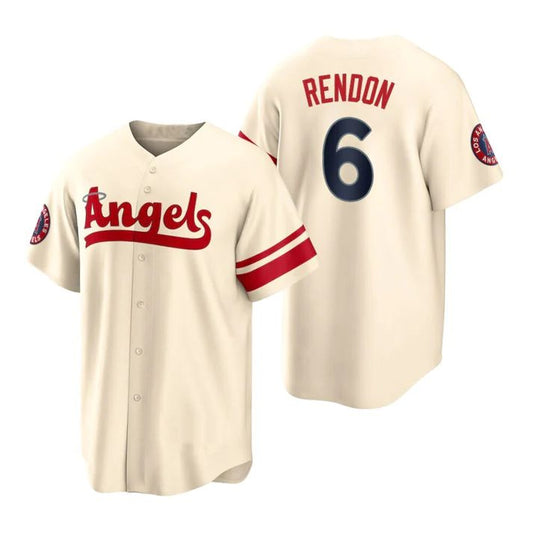 Baseball Jerseys Los Angeles Angels #6 Anthony Rendon Cream Stitched 2022 City Connect Jersey Men Youth Women - Main View