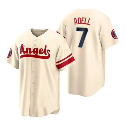 Baseball Jerseys Los Angeles Angels #7 Jo Adell Cream Stitched 2022 City Connect Jersey Men Youth Women - Main View