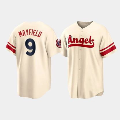 Baseball Jerseys Los Angeles Angels #9 Jack Mayfield Cream Stitched 2022 City Connect Jersey Men Youth Women - Main View