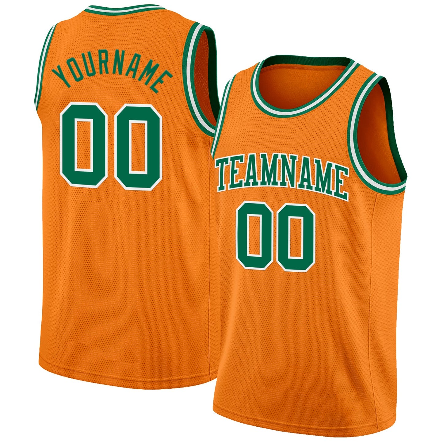 Custom Bay Orange Kelly Green-White Authentic Basketball Jersey - Main View