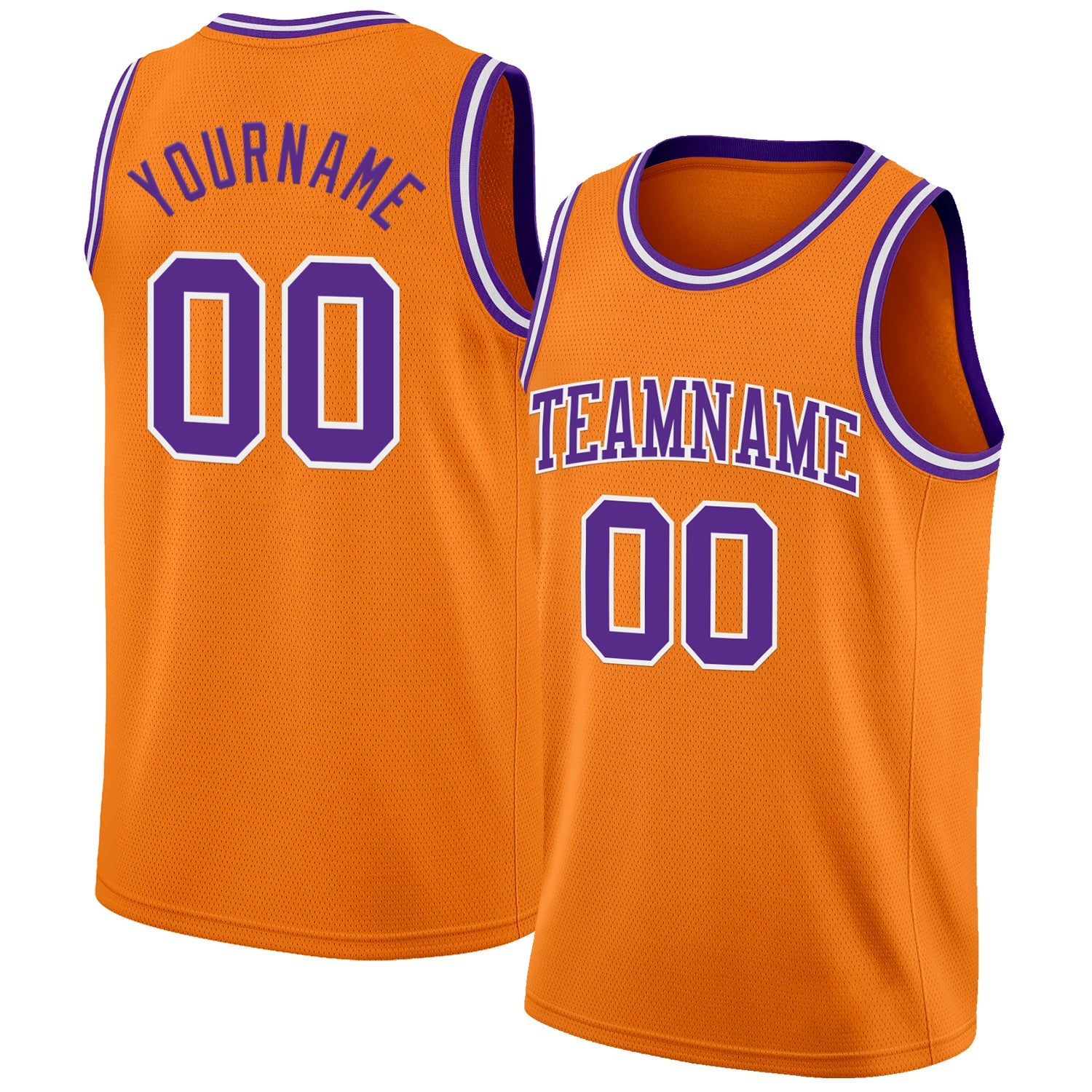 Custom Bay Orange Purple-White Authentic Basketball Jersey - Main View