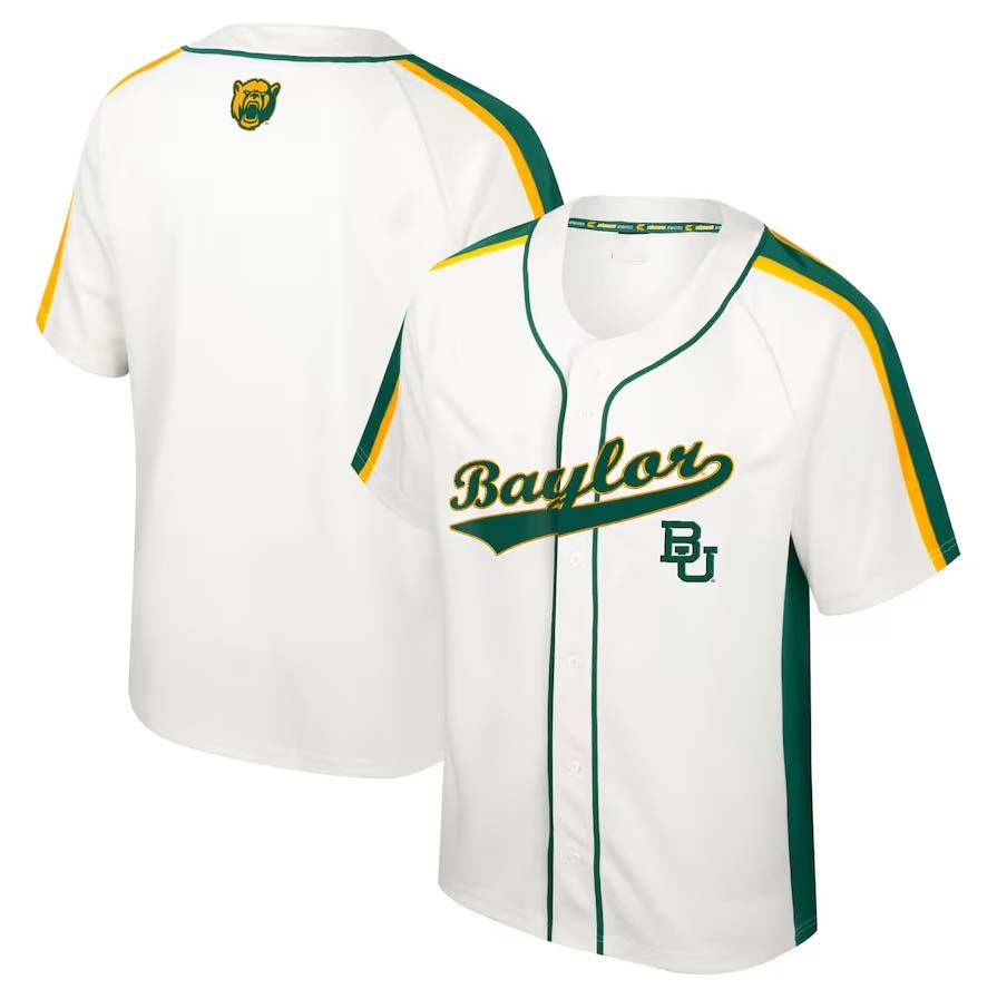 B.Bears Colosseum Ruth Button-Up Baseball Jersey - Cream Stitched American College Jerseys - Main View