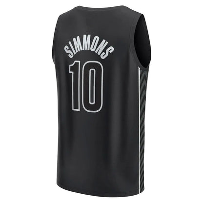 B.Nets #10 Ben Simmons Fanatics Branded 2022-23 Fast Break Player Jersey Black Statement Edition Stitched American Basketball Jersey - Main View