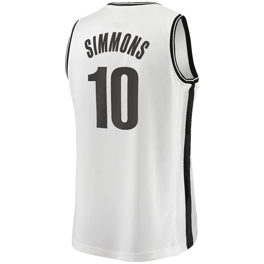 B.Nets #10 Ben Simmons  Fanatics Branded 2022-23 Fast Break Replica Jersey White Association Edition Stitched American Basketball Jersey - Main View