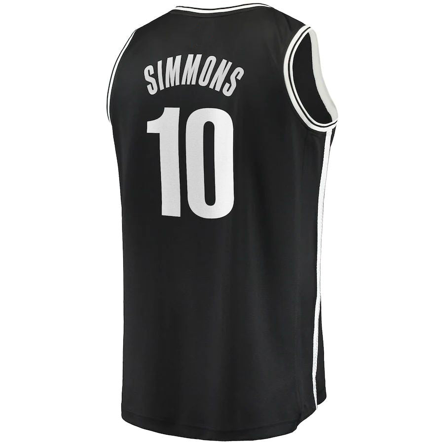 B.Nets #10 Ben Simmons Fanatics Branded Fast Break Replica Player Jersey Black Statement Edition Stitched American Basketball Jersey - Main View