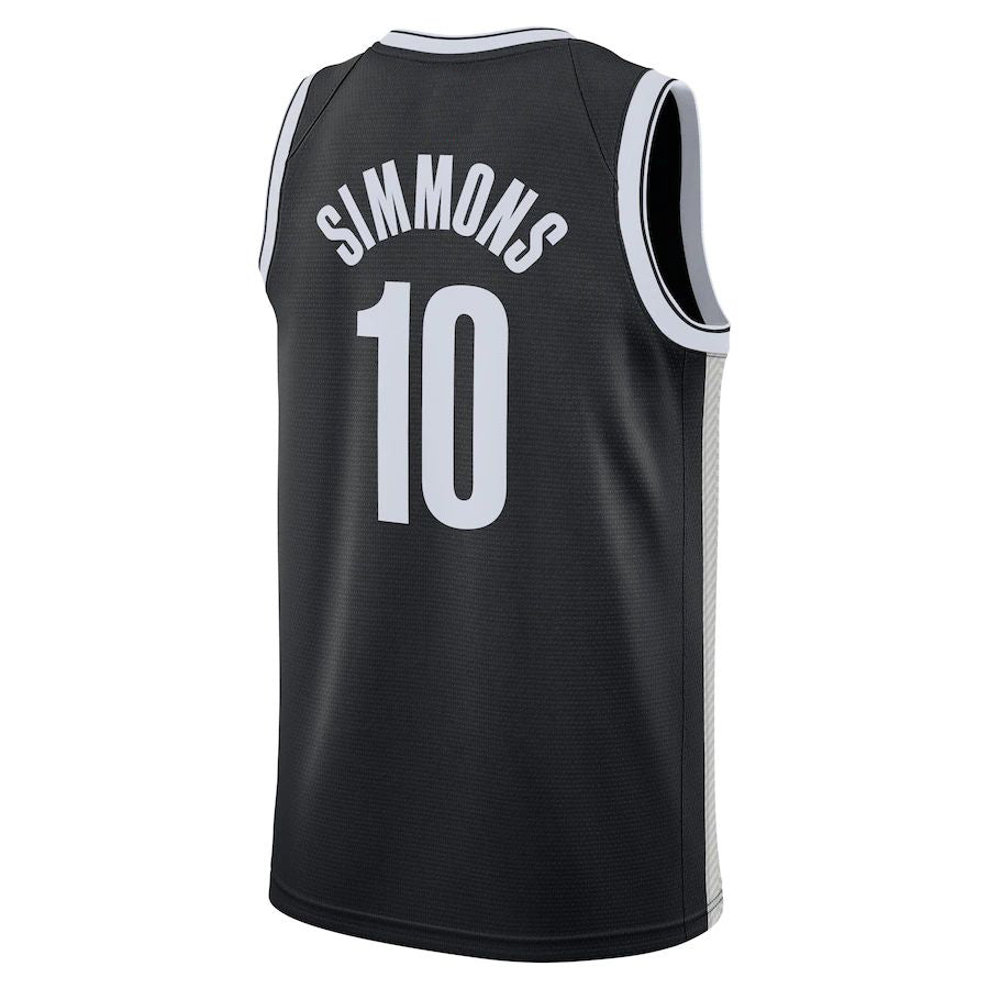 B.Nets #10 Ben Simmons  2021-22 Swingman Jersey Icon Edition Black Stitched American Basketball Jersey - Main View