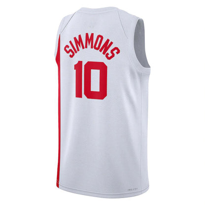 B.Nets #10 Ben Simmons 2022-23 Swingman Jersey White Classic Edition Stitched American Basketball Jersey - Main View